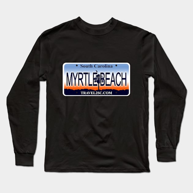 Myrtle Beach South Carolina License Plate Long Sleeve T-Shirt by Mel's Designs